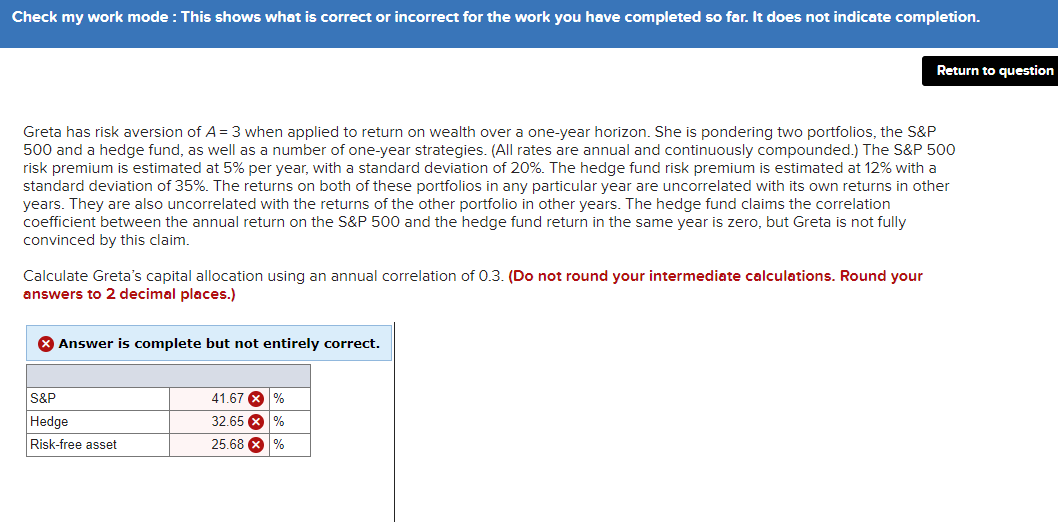 Check my work mode : This shows what is correct or