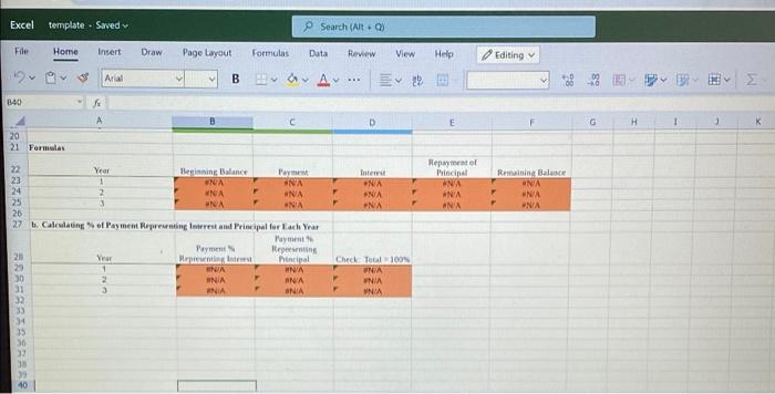 Formulas Data Review View Help Editing Arial BOA... General 0 31 D