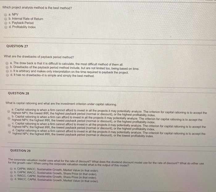 please help me Which project analysis method is the best method? a