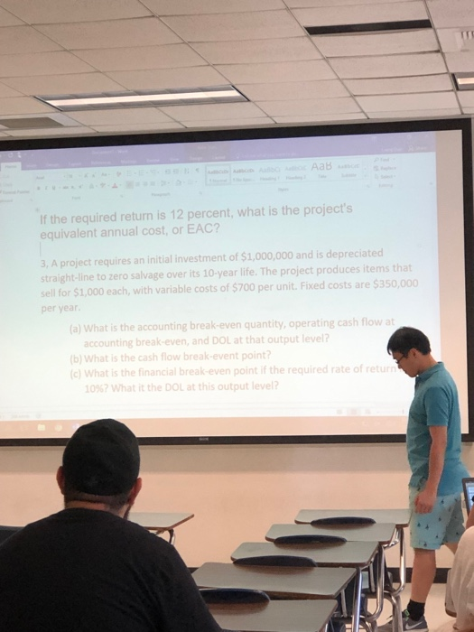  AaB A If the required return is 12 percent, what is