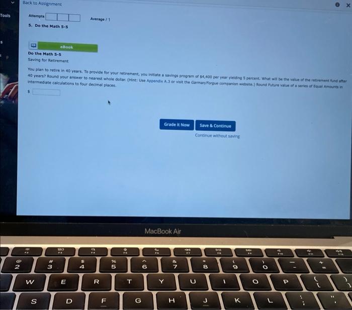  Back to Assignment Tools Attempts Average / 1 5. Do the