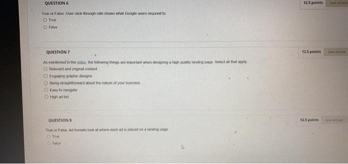 12.5 points Save And True or False The highest bidder always gets