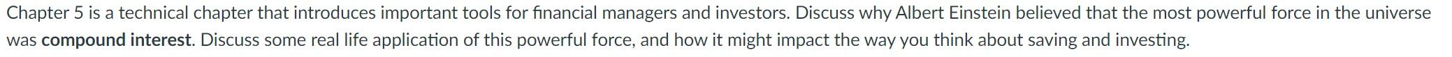  Chapter 5 is a technical chapter that introduces important tools for
