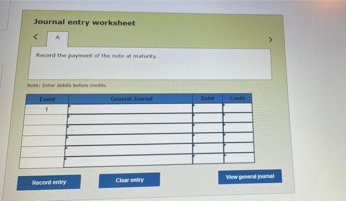 mature? 2-a. Prepare the entry to record issuance of the note. 2-b.