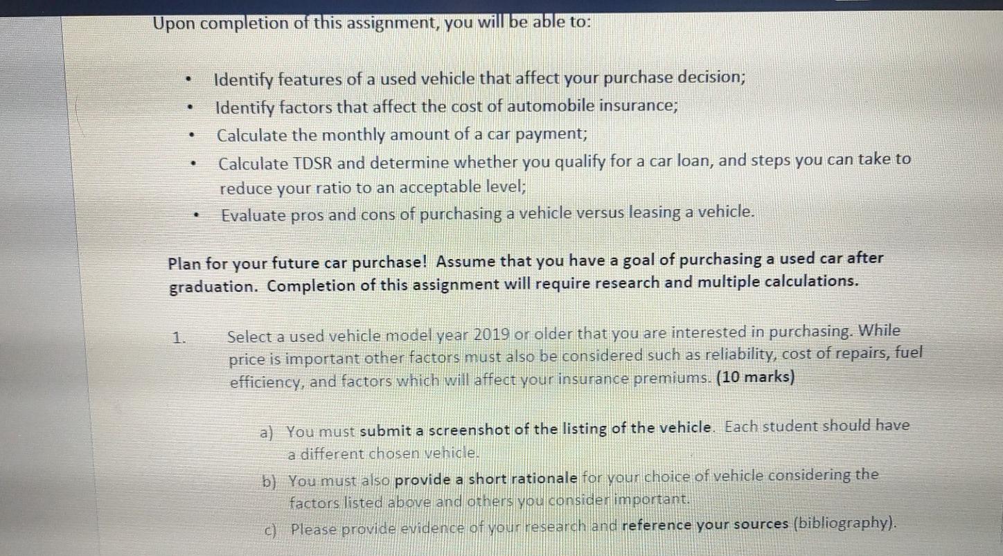  Upon completion of this assignment, you will be able to: .