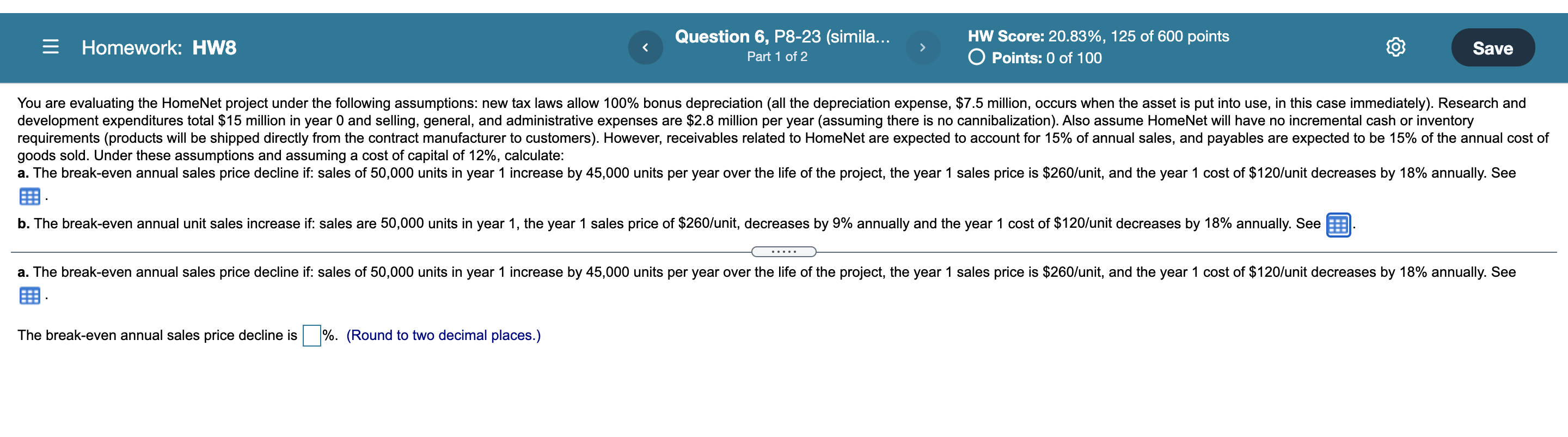 answer question A and B = Homework: HW8 Question 6, P8-23 (simila...