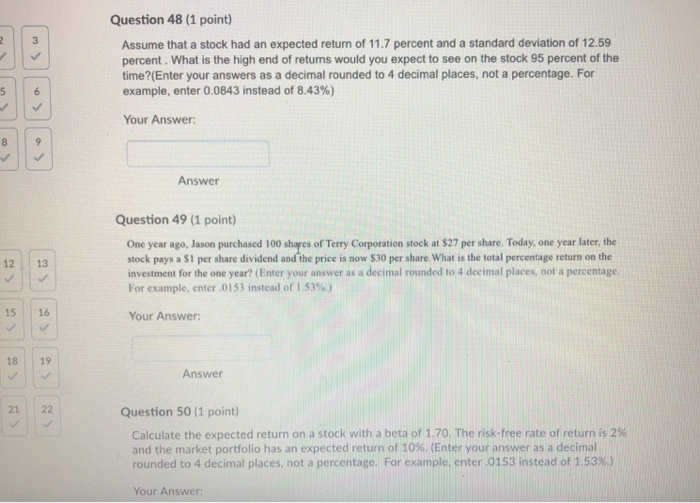  please answer 48,49,50 Question 48 (1 point) 3 Assume that a