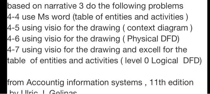  based on narrative 3 do the following problems 4-4 use Ms