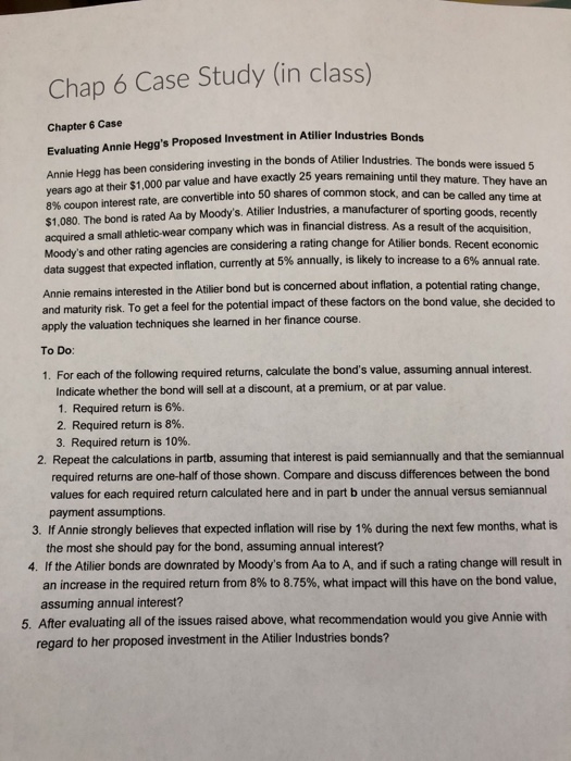  Chap 6 Case Study (in class) Chapter 6 Case Evaluating Annie