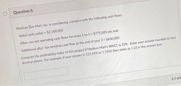that have the following cash flows: Project A Project B Year Cash