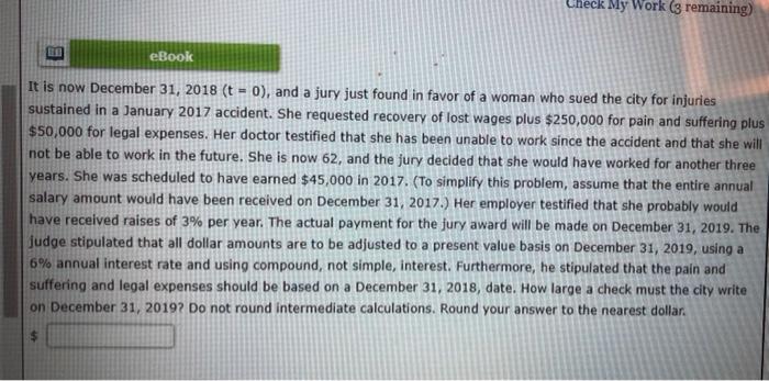 please help Check My Work (3 remaining) eBook It is now December