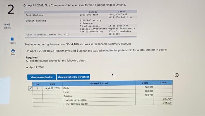 please show how to do journal entry C and D On April
