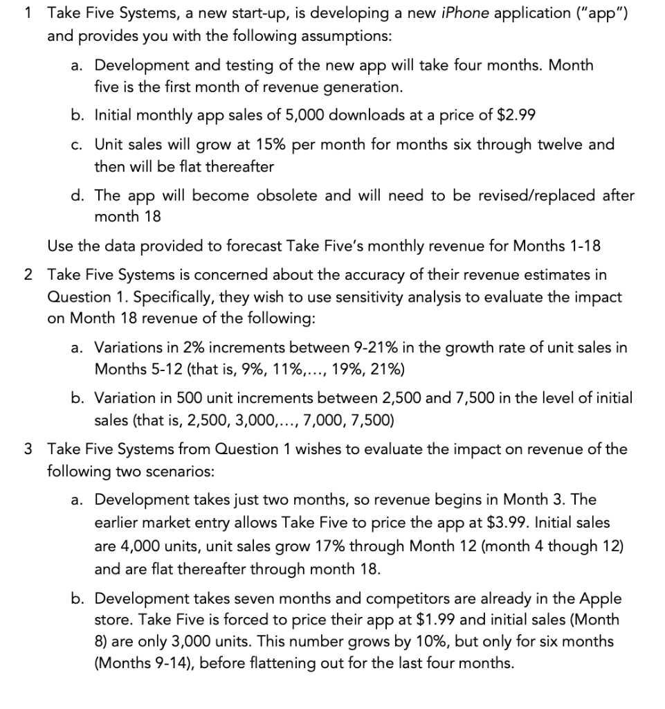 Need help with only Question 3. Need to see in excel with