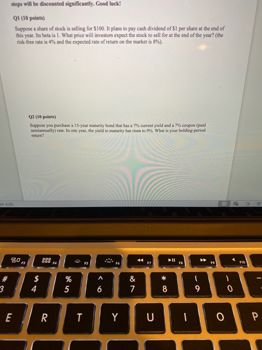 please answer questions one and two and show all work and steps