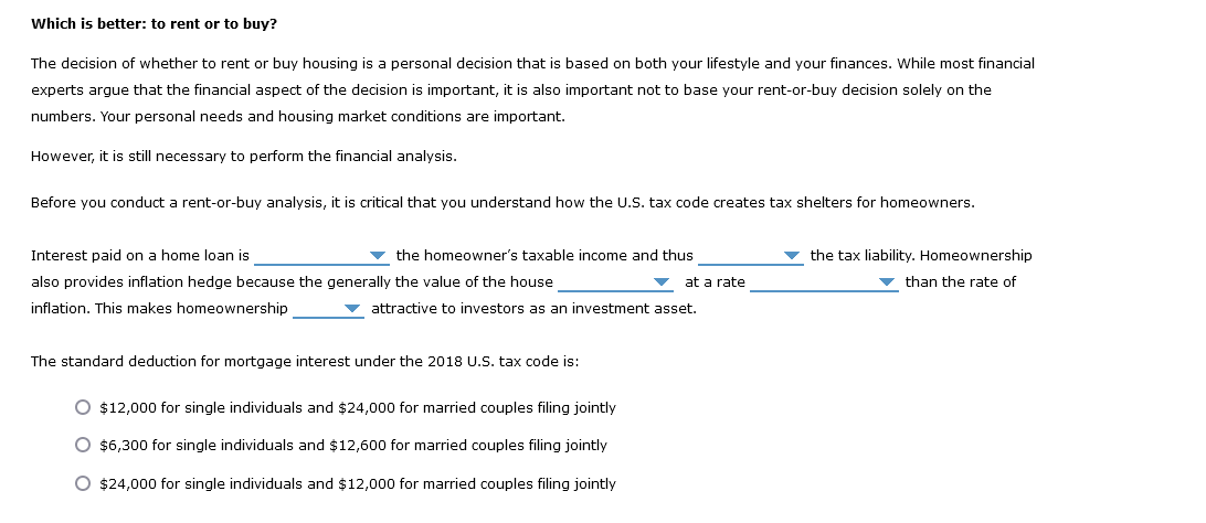  drop downs 1.added to/deducted from 2. increasing/reducing 3.appreciates/depriciates 4.equal or greater/