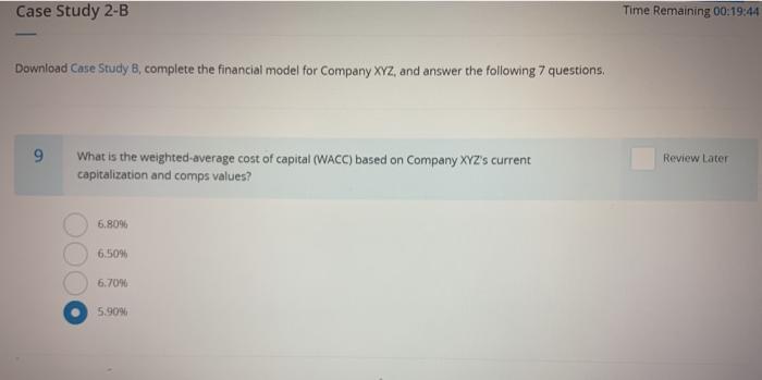 Company XYZ, and answer the following 7 questions, 9 What is the