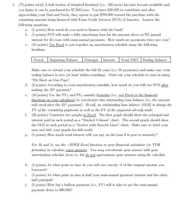  Question 2 sub parts a,b,c please 1. (75 points total) A