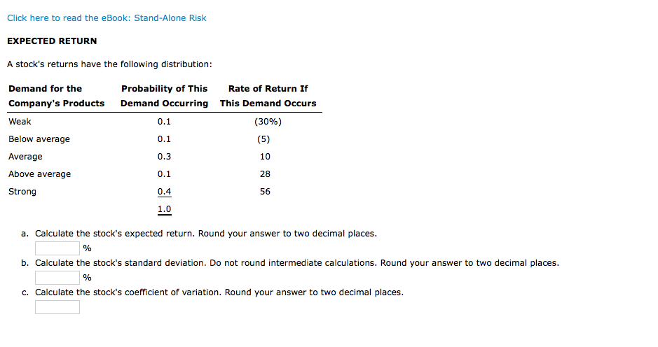 Click here to read the eBook: Stand-Alone Risk EXPECTED RETURN A