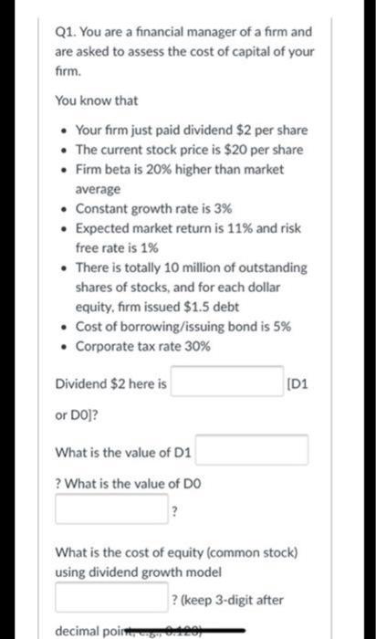 my grade thanks Using information from the Q1 What is the value