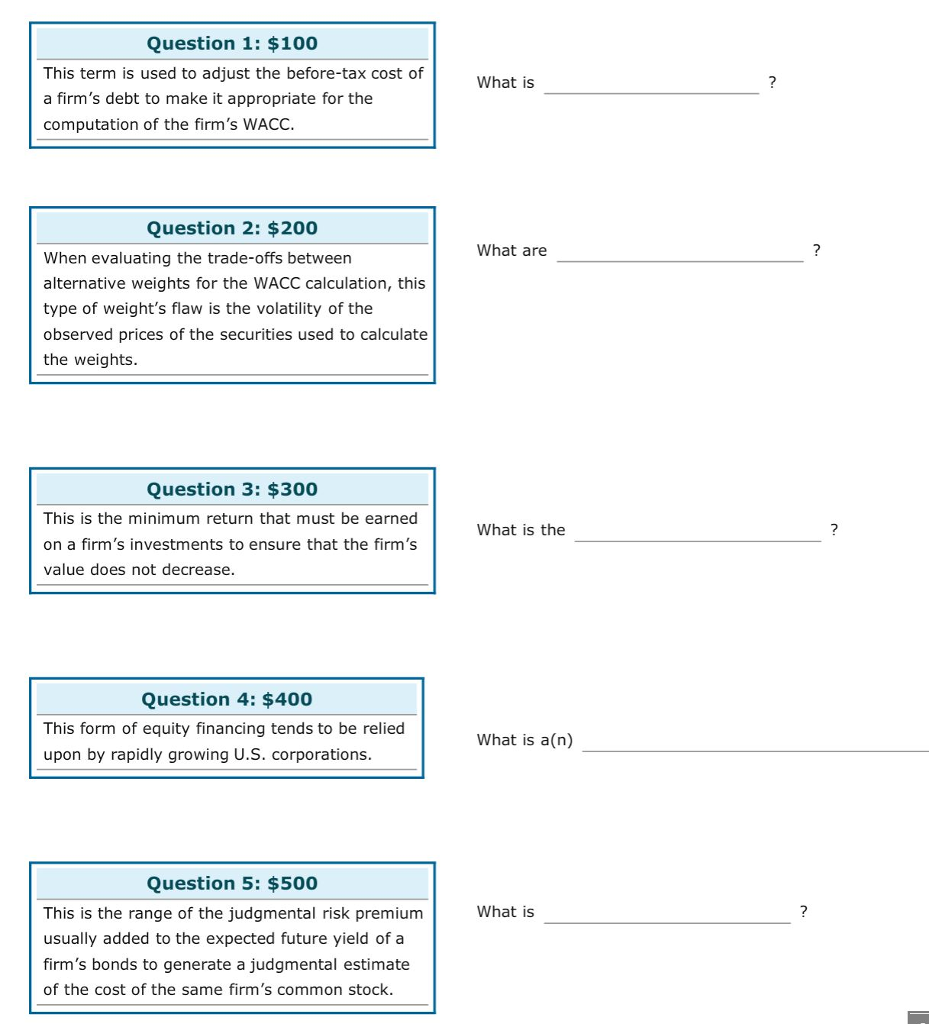 I need help with these short answer questions ! Question 1: $100