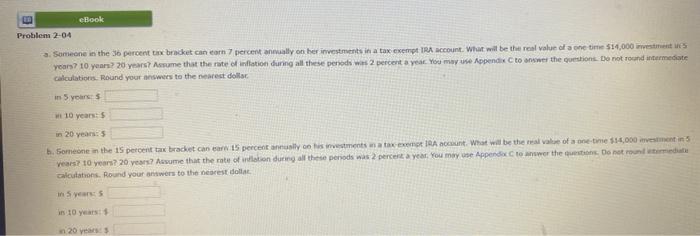 please help with a and b :) B eBook Problem 2-04 3.