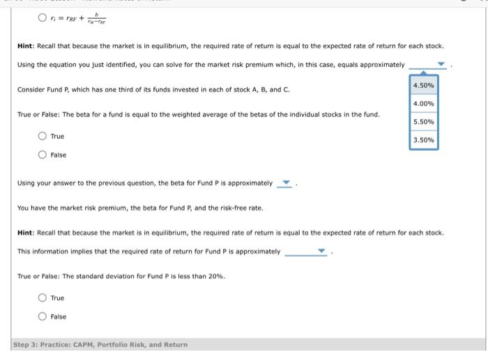 A, B, and C. The returns on the three stocks, whlle positively