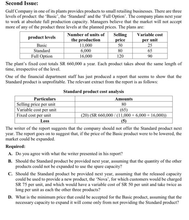 please solve it with support details Second Issue: Gulf Company in one