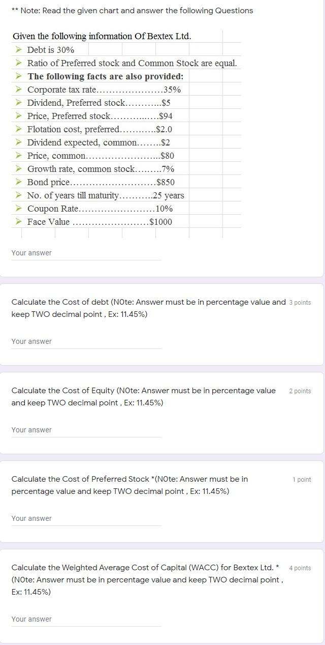  ** Note: Read the given chart and answer the following Questions