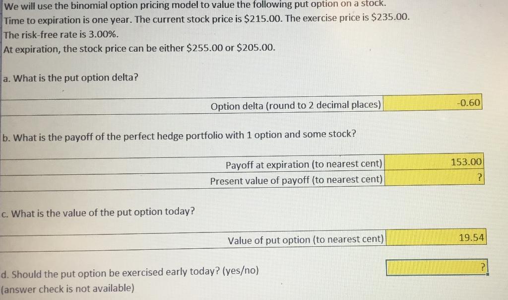 Please answer PART B We will use the binomial option pricing model
