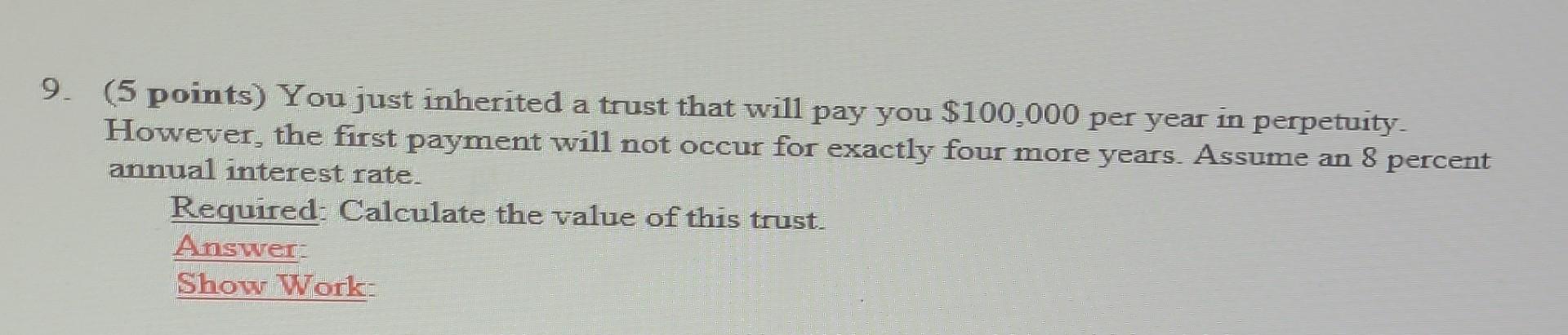 can someone answer this with work Shown? (5 points) You just