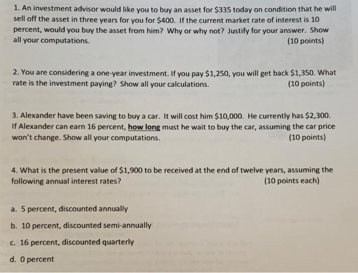 Could someone please solve these questions step by step showing formulas? 1.
