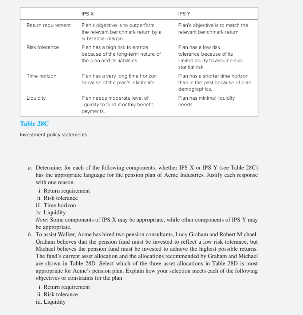 is reviewing the defined benefit pension plan of Acme Industries. Based in