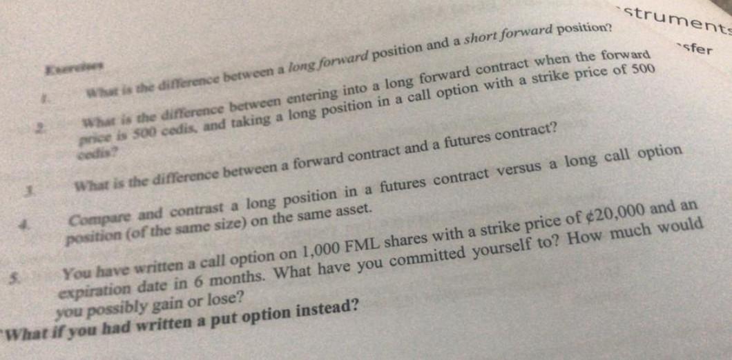  struments sfer What is the difference between a long forward position