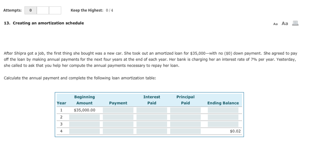  Keep the Highest: 0/4 Attempts: 0 Aa E 13. Creating an