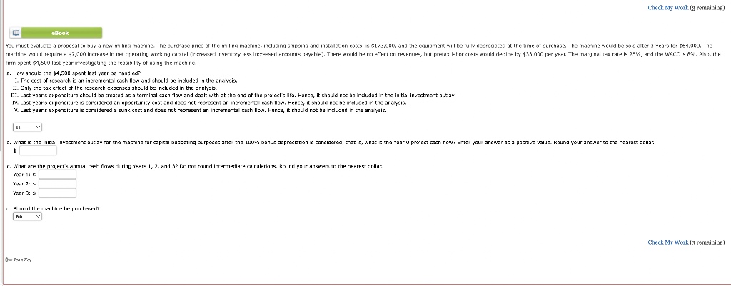  Check My Work (3 omilor) eBook You must evaluate a proposal
