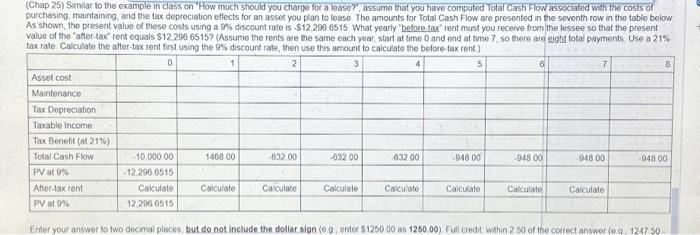  (Chap 25) Simiar to the example in class on "How much