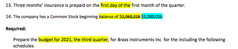 i) Prepare the Selling and Administrative Expenses Budget for the third quarter