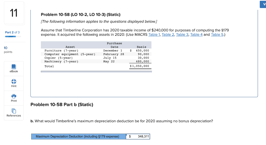 following information applies to the questions displayed below.) Assume that Timberline Corporation