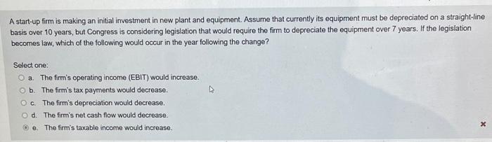need help with this question!? A start-up firm is making an initial
