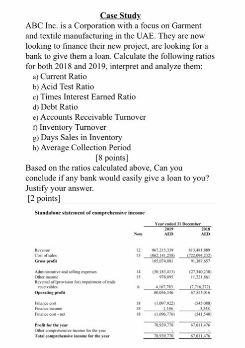  I want to solve the written question Case Study ABC Inc.