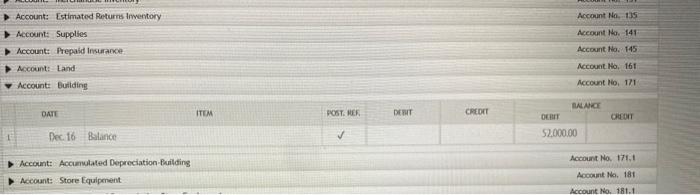Account: Fatimated Aeturn inwertory Accoknt 1to. 135 ITEM Accmant tho. 141 Account: