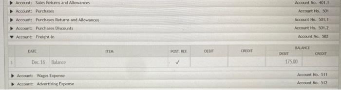 14o. 202 Account: Accounts Payable Account Ho. 203 Final Comprehensive Problem -