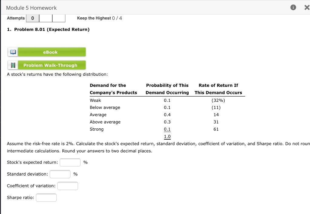  Module 5 Homework Attempts 0 | Keep the Highest 0 /