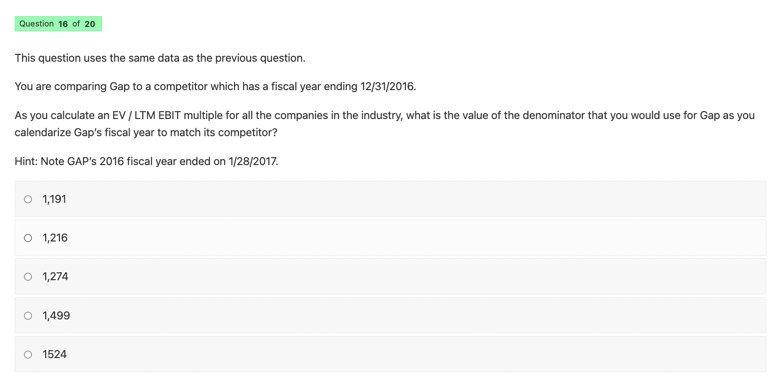 pls help select an option for these trading comps Qs This question