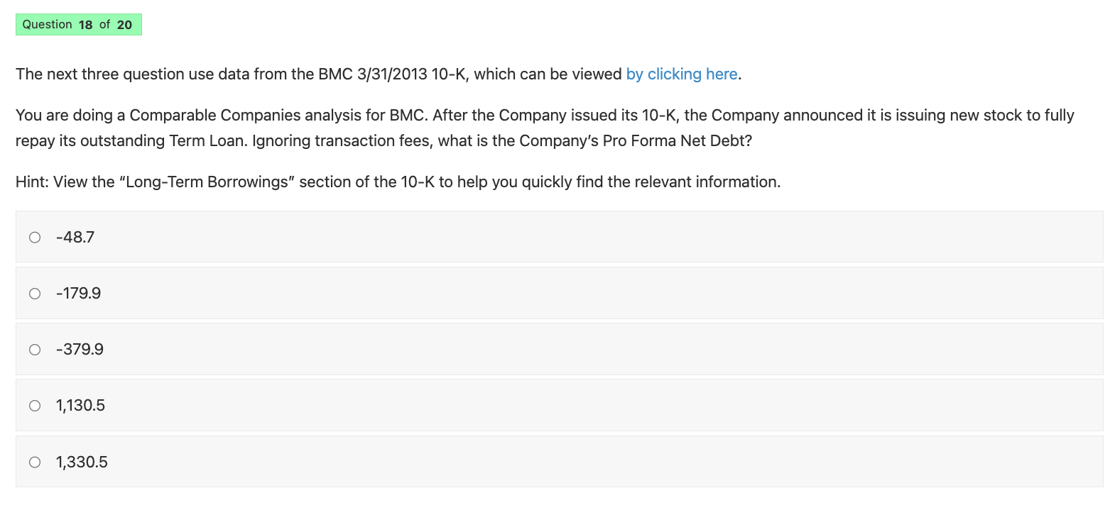 uses the same data as the previous question. You are comparing Gap