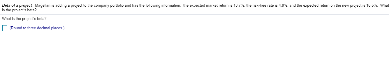 Beta of a project. Magellan is adding a project to the
