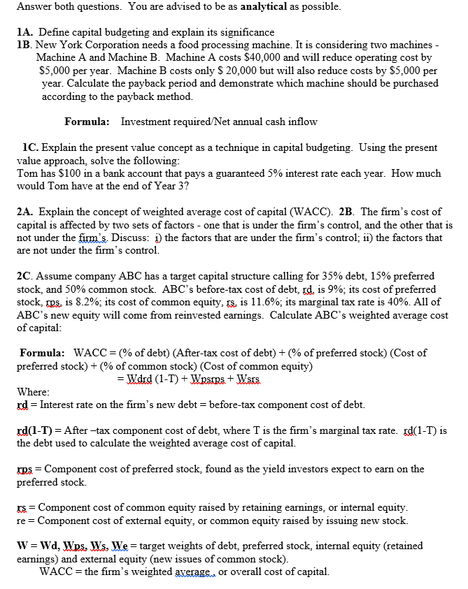  Answer both questions. You are advised to be as analytical as