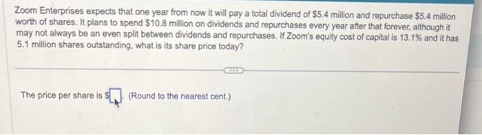 answer please Zoom Enterprises expects that one year from now it will