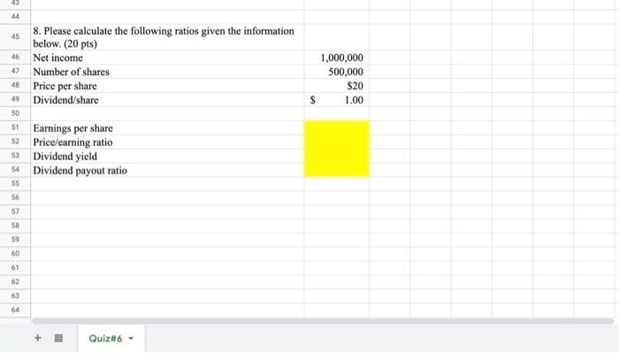 pleasee solve and answer correctly 44 45 8. Please calculate the following