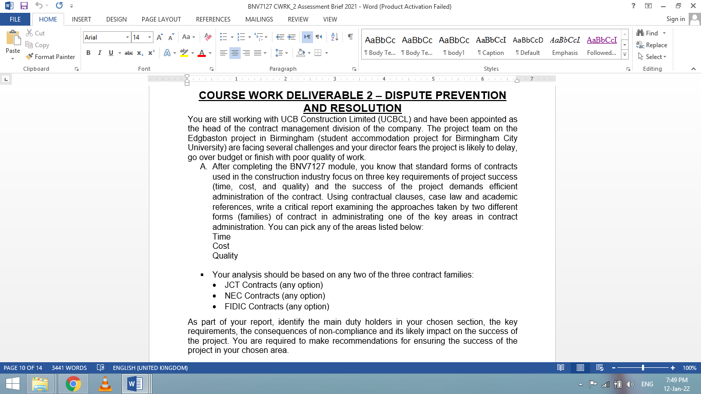 i need it as soon as possible ..construction law which is.based uk